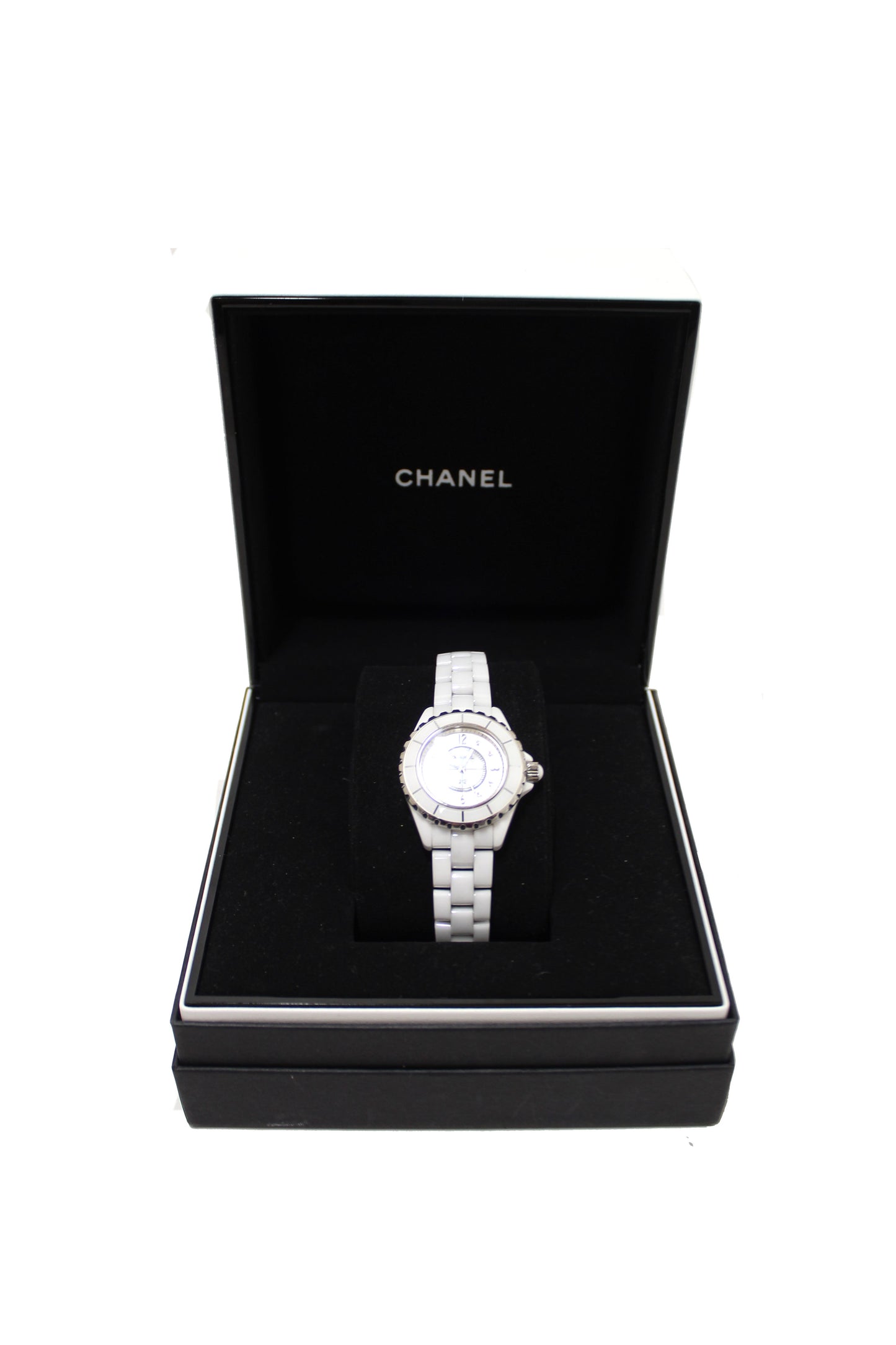 Chanel White Ceramic J12 Diamond Quatz Watch 33mm H | Havik Shop.com - Now at Havik Shop.com