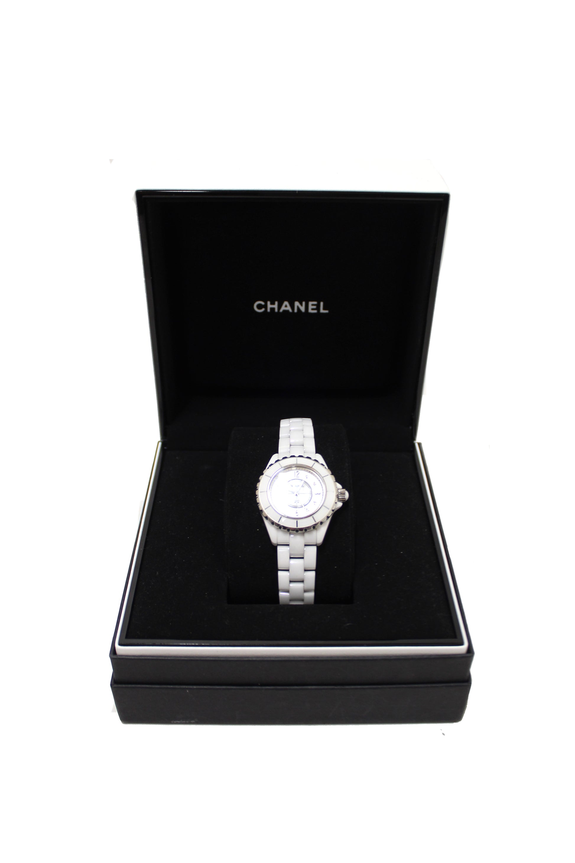 Chanel White Ceramic J12 Diamond Quatz Watch 33mm H | Havik Shop.com - Now at Havik Shop.com