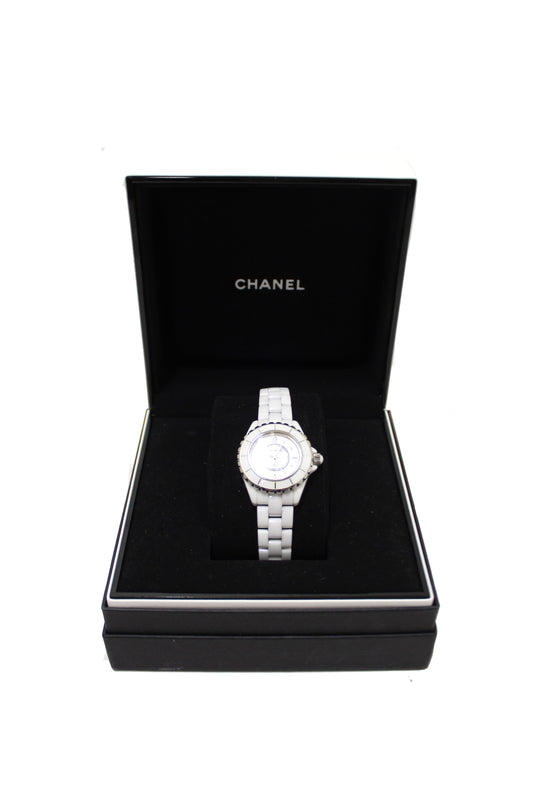 Chanel White Ceramic J12 Diamond Quatz Watch 33mm H | Havik Shop.com - Now at Havik Shop.com