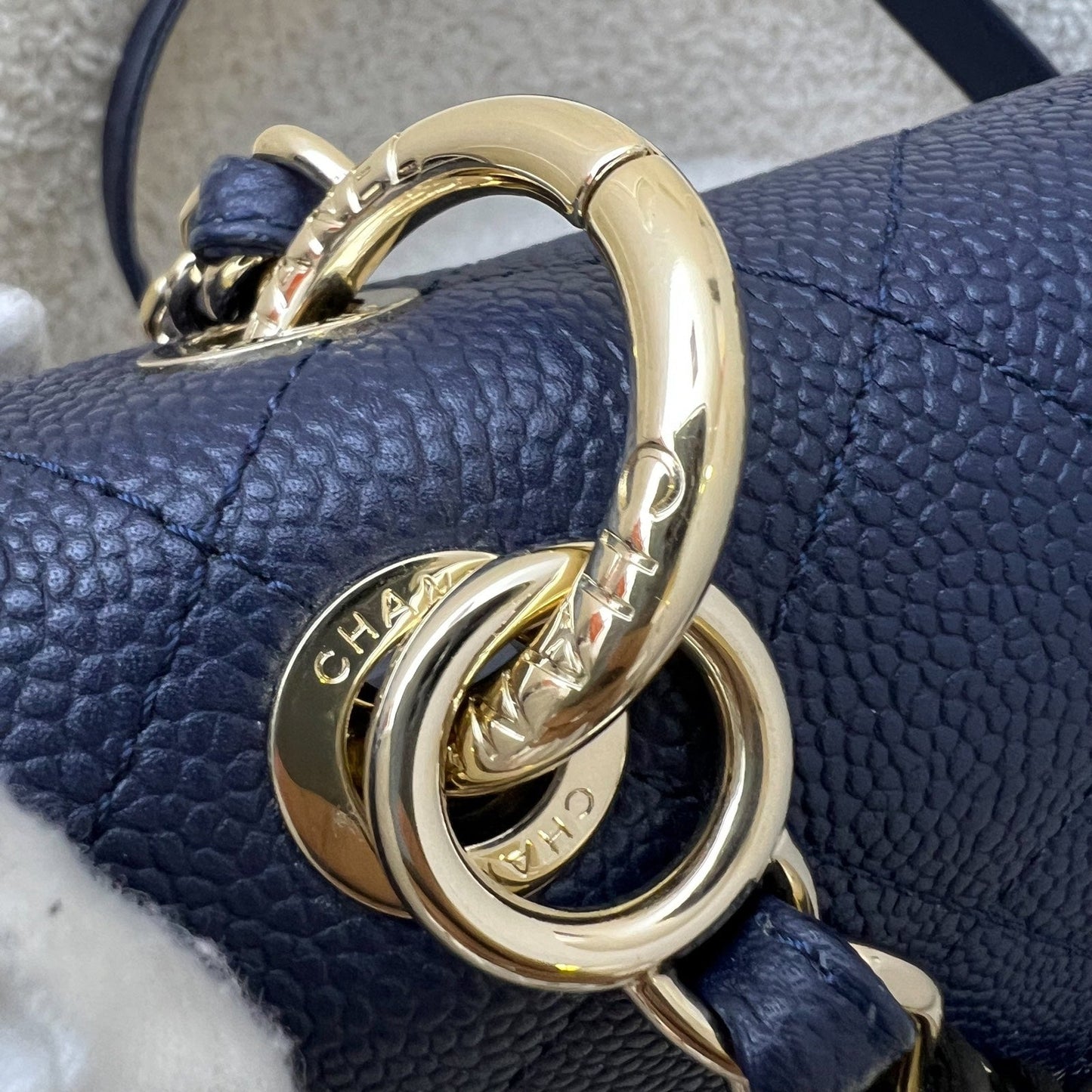 Chanel City Walk Flap in Navy Caviar LGHW (Model: AS1574)