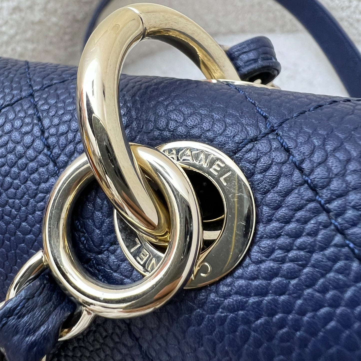 Chanel City Walk Flap in Navy Caviar LGHW (Model: AS1574)