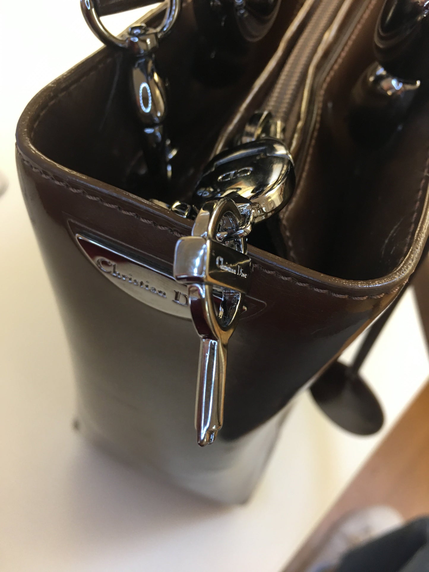 CHRISTIAN DIOR Malice Handbag in Brown Leather