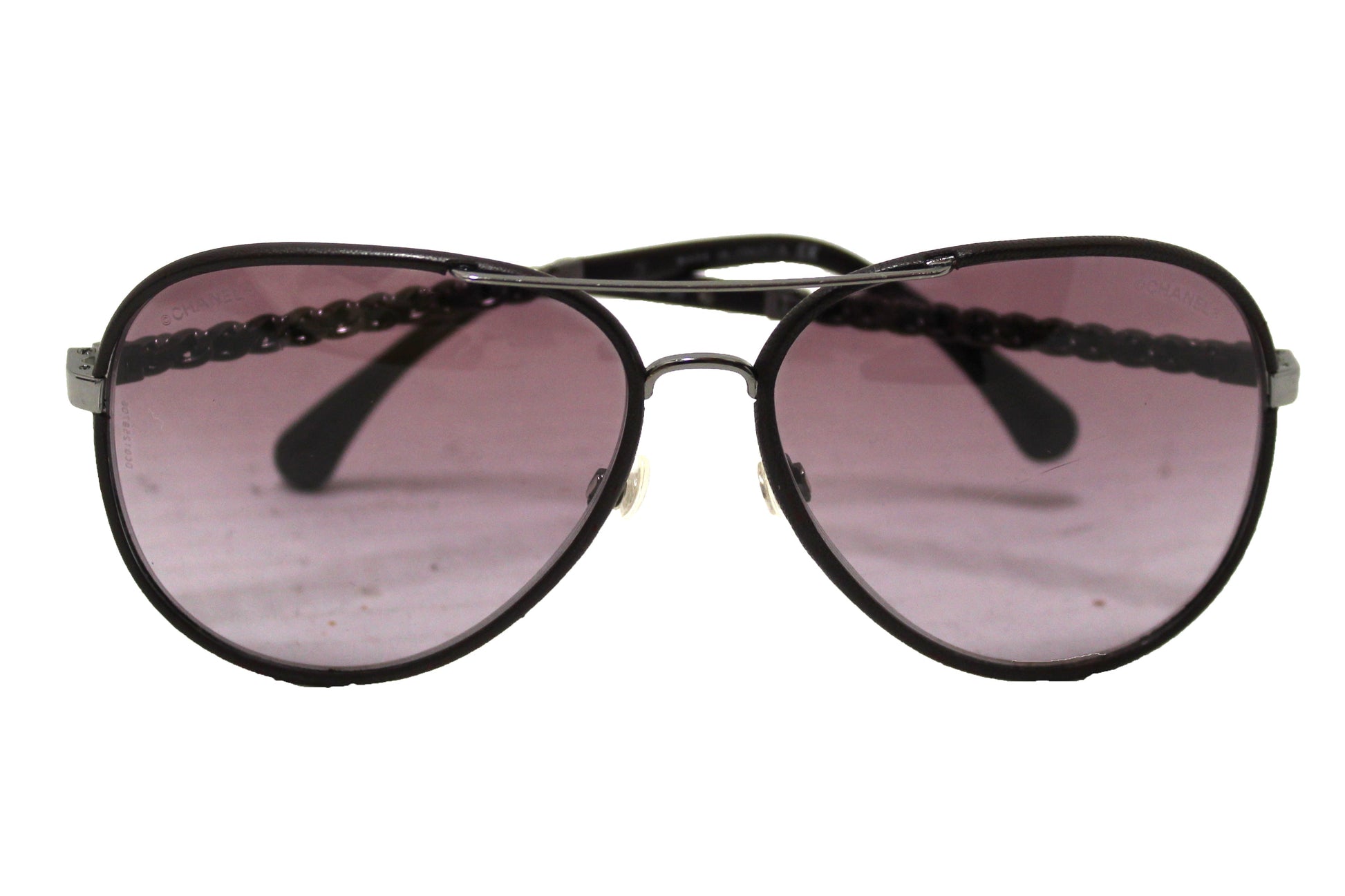 Chanel Violet Calfskin/Metal Aviator Pilot Sunglasses 4219Q | Havik Shop.com - Shop Now at Havik Shop.com