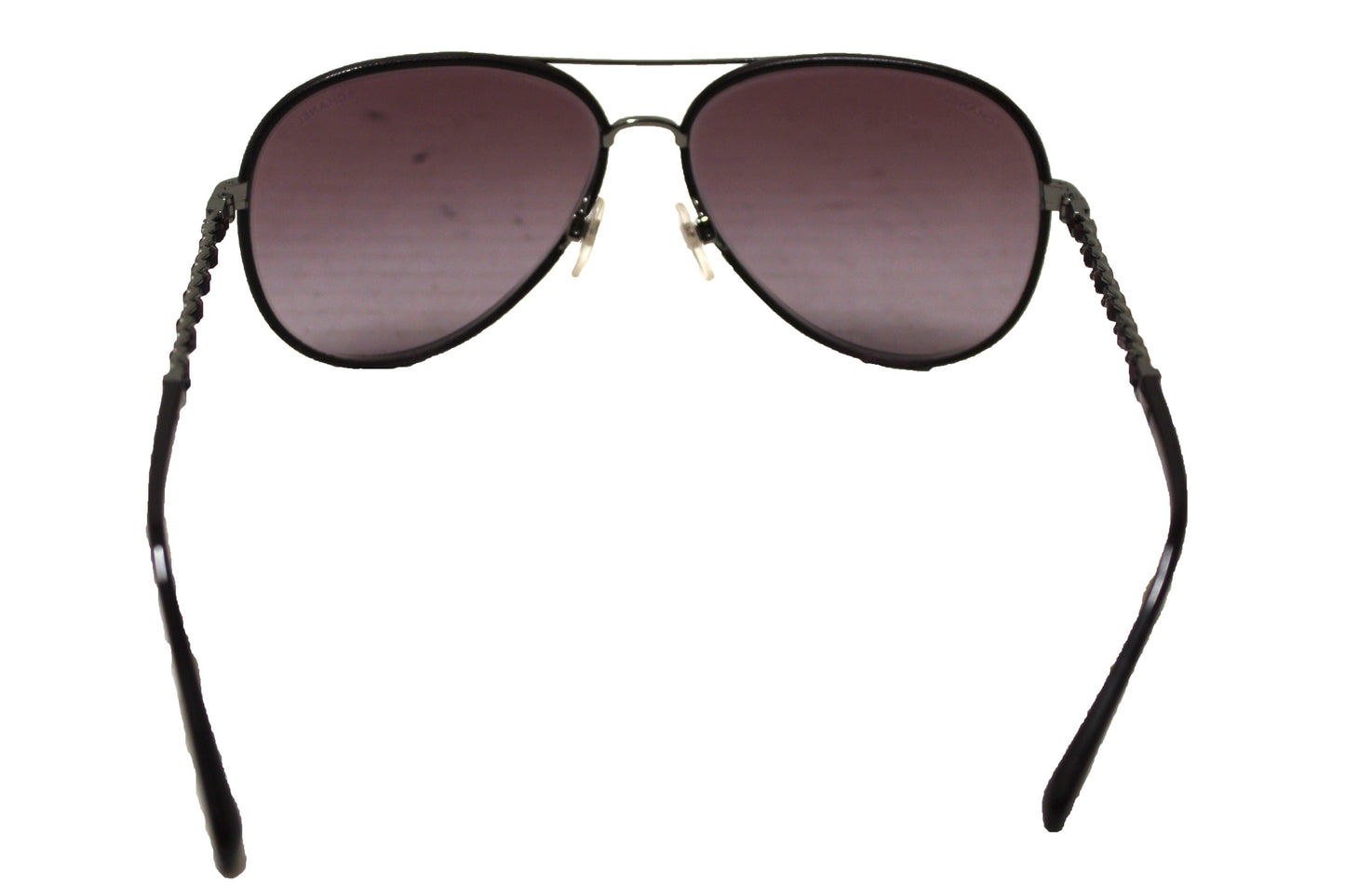 Chanel Violet Calfskin/Metal Aviator Pilot Sunglasses 4219Q