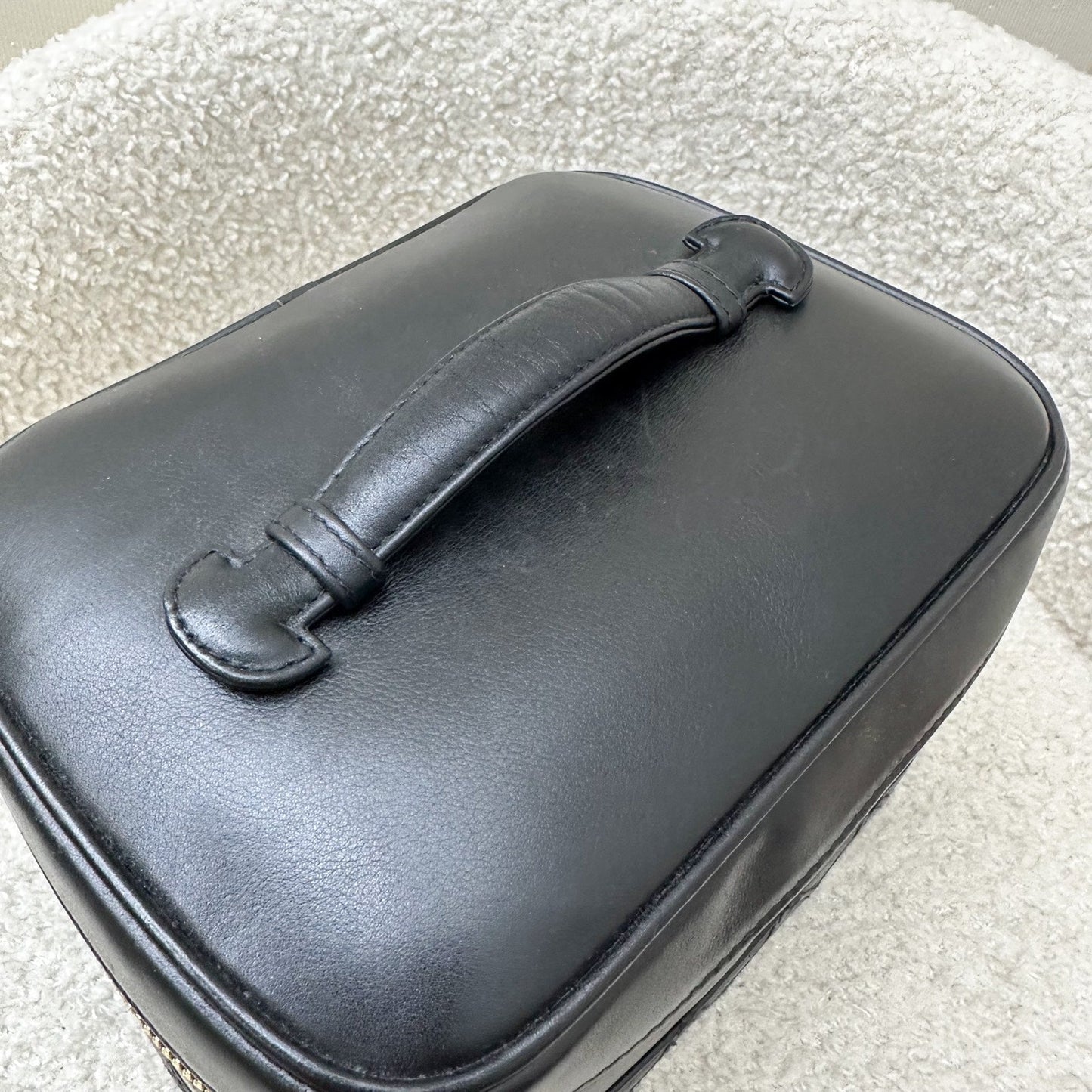 Chanel Vintage Travel Vanity Bag in Black Lambskin 24K GHW