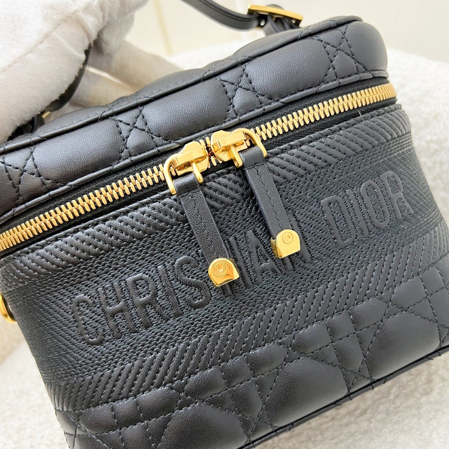 Dior Small DiorTravel Vanity Case in Black Calfskin and GHW