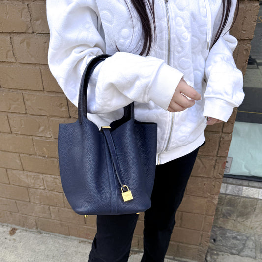 Hermes Picotin Lock 22 Touch Blue