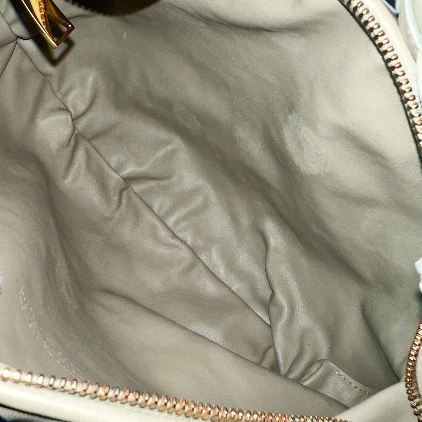 Bottega Teen Jodie in Travertine Intrecciato leather and GHW