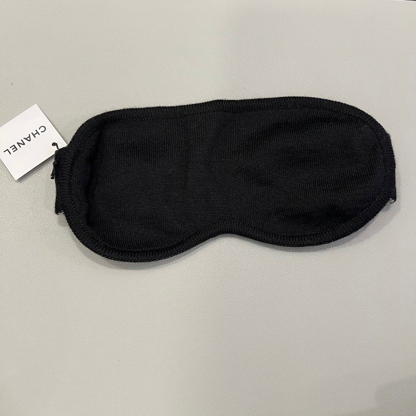 Chanel 4 Piece Travel Set with Pouch, Shawl, Socks and Eye Shield in Black and White Cashmere / Wool / Silk