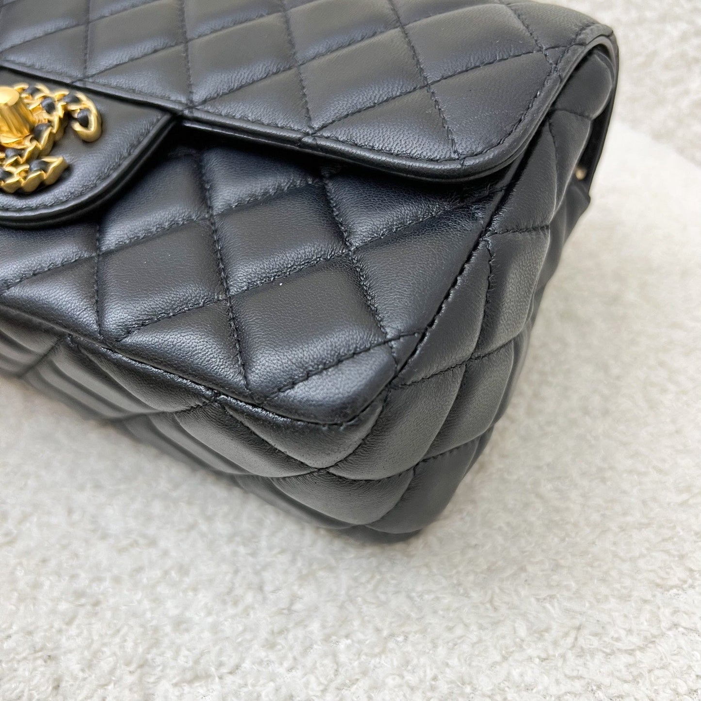 Chanel 24C "Pick Me Up" Top Handle Mini Rectangular Flap in Black Lambskin and AGHW (Model: AS4362)