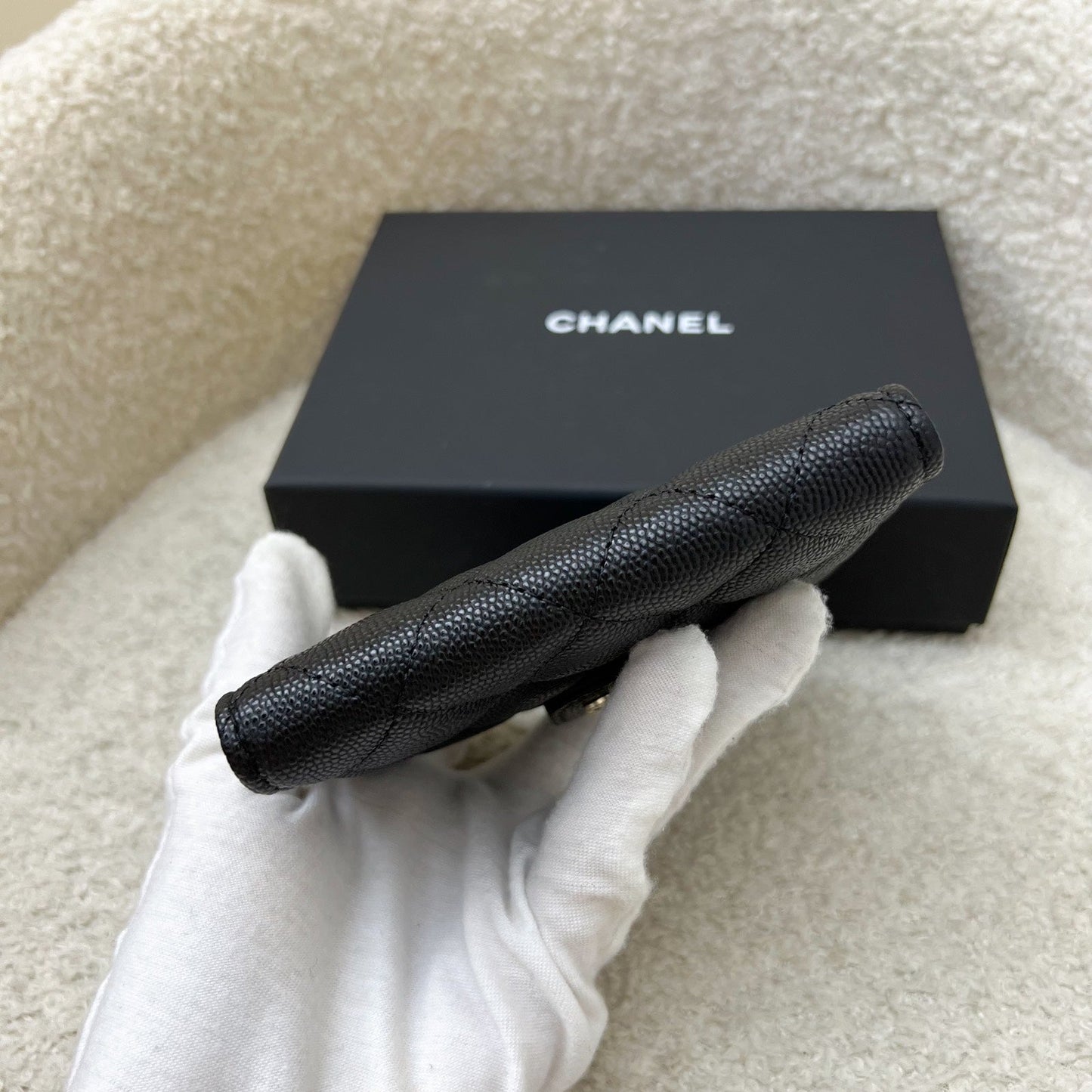 Chanel Classic Bifold Wallet in Black Caviar and LGHW