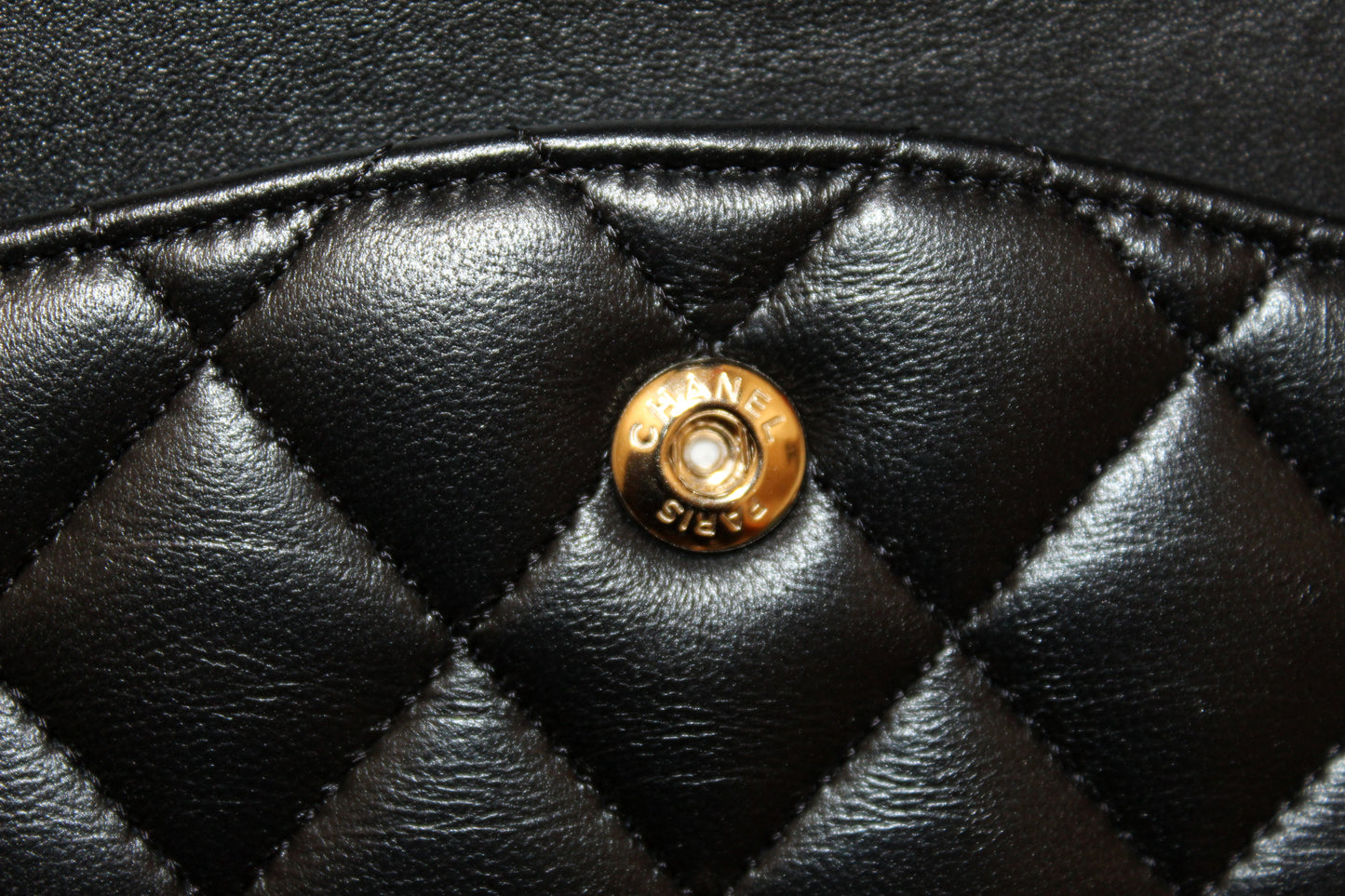 Chanel Classic Black Quilted Lambskin Leather Classic Medium Double Flap Bag