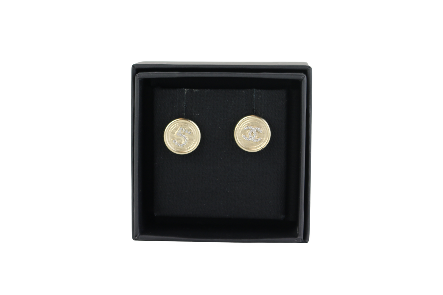 CC No.5 Round Button Stud Earrings
