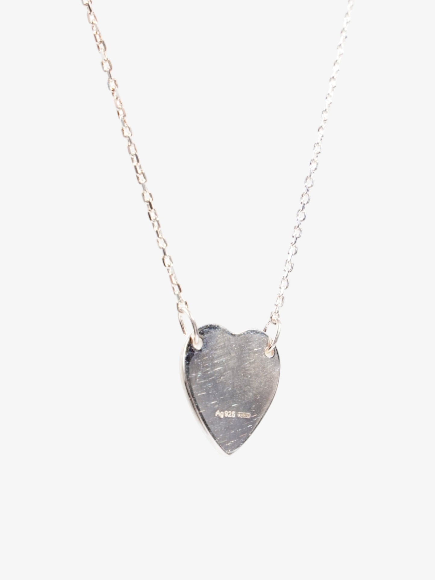 Gucci Logo Heart Necklace Silver Silver Sterling