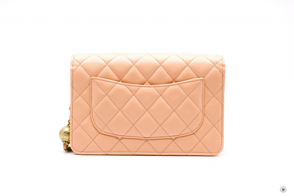Chanel AP1450B02916 Pearl Crush Wallet ON Chain Woc  Apricot / NG119 Lambskin Shoulder Bags Gbhw