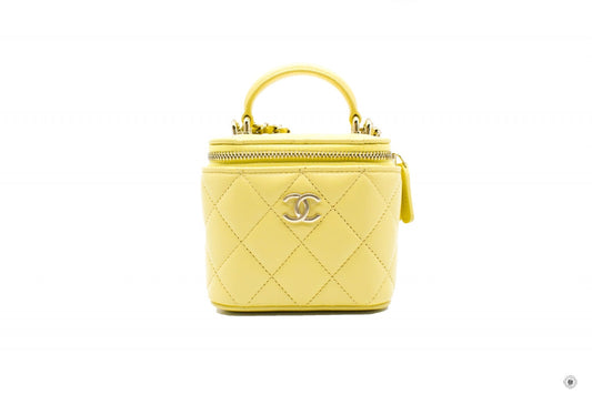 Chanel AP2198B06660 Small Vanity Case Yellow / NG754 Calfskin Shoulder Bags Ghw
