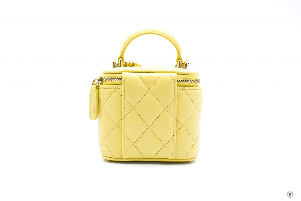 Chanel AP2198B06660 Small Vanity Case Yellow / NG754 Calfskin Shoulder Bags Ghw