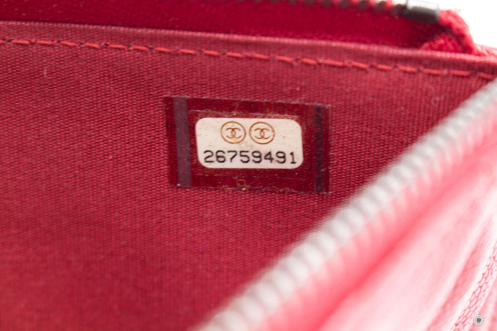 Chanel Boy Zip Pouch  Red Caviar Pouch Sbhw
