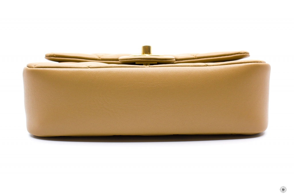Chanel AS3457 B08840  Mini Flap Bag With Heart Charms BJ523 / Beige Lambskin Shoulder Bags Gbhw