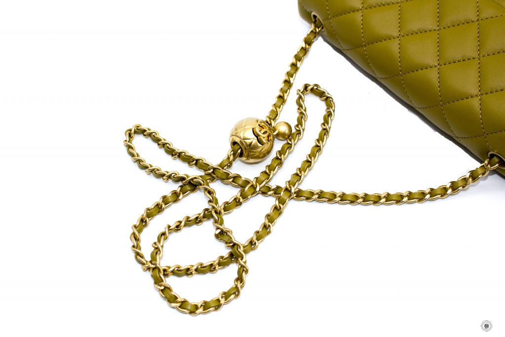 Chanel AS1787 B02916 Mini Flap Bag Crush Avocado / NJ526 Lambskin Shoulder Bags Gbhw