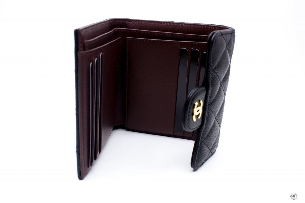 Chanel AP0231 Y01588 Classic Fold Wallet (old Model: A82288) Black Caviar Short Wallet Ghw