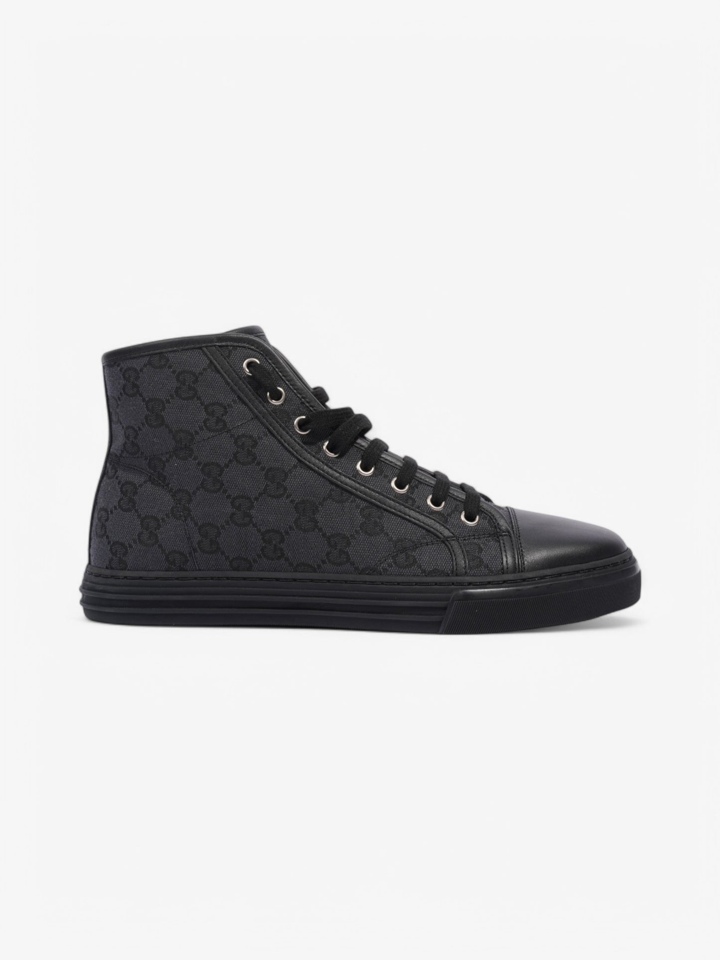 Gucci GG High Top Black Canvas EU 41.5 UK 7.5