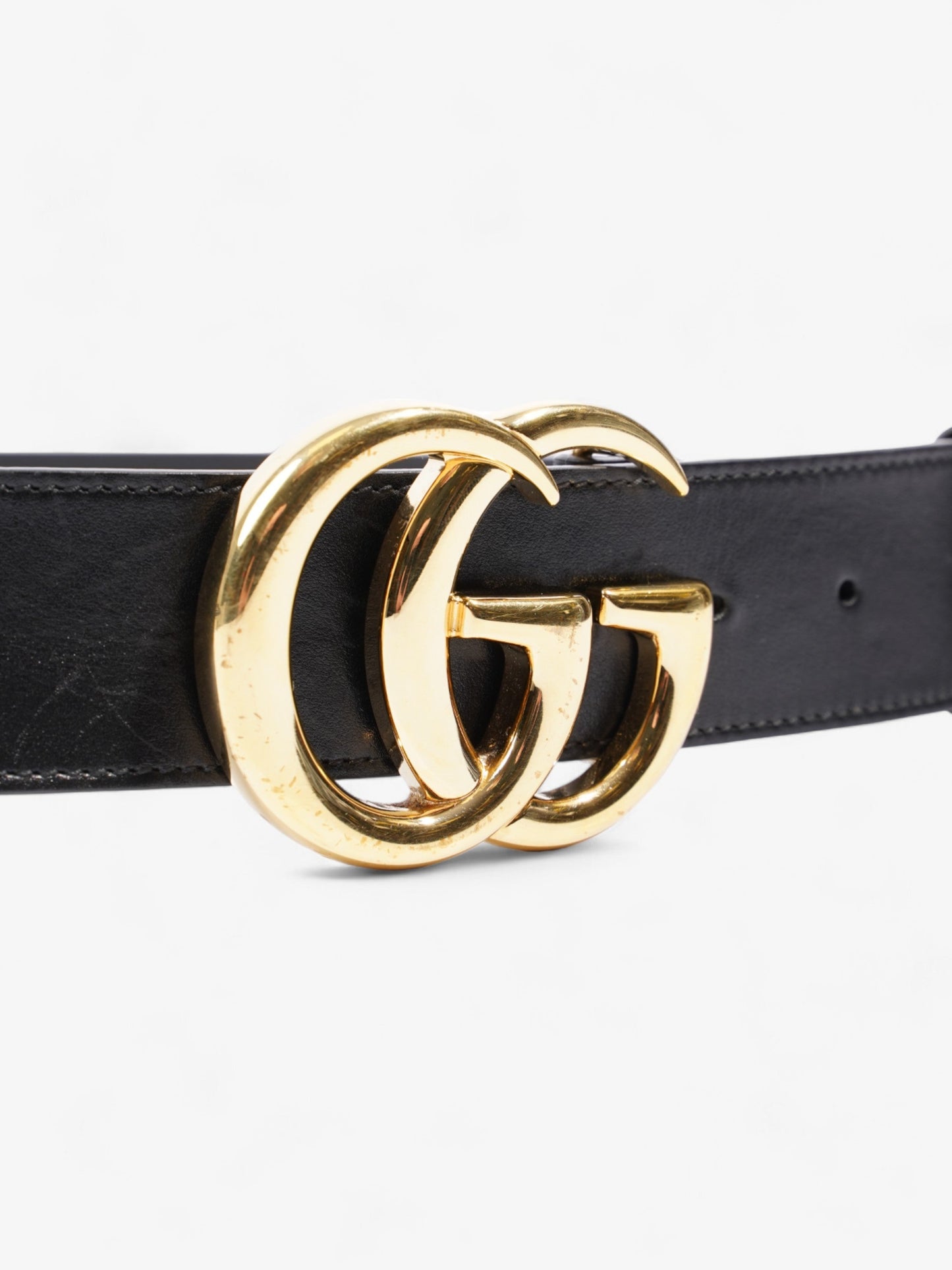 Gucci GG Marmont 2015 Re-Edition Wide Belt Black Leather 110cm / 44"