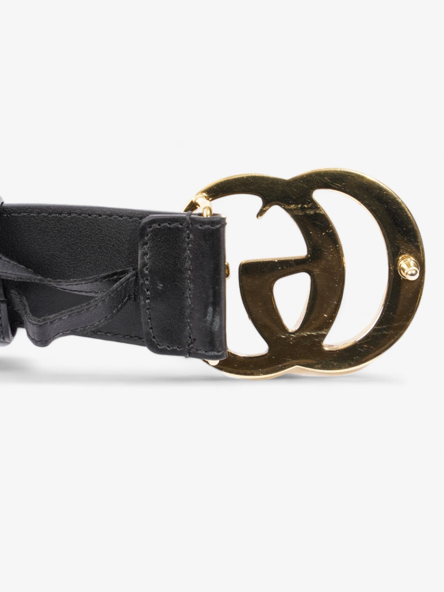 Gucci GG Marmont 2015 Re-Edition Wide Belt Black Leather 110cm / 44"