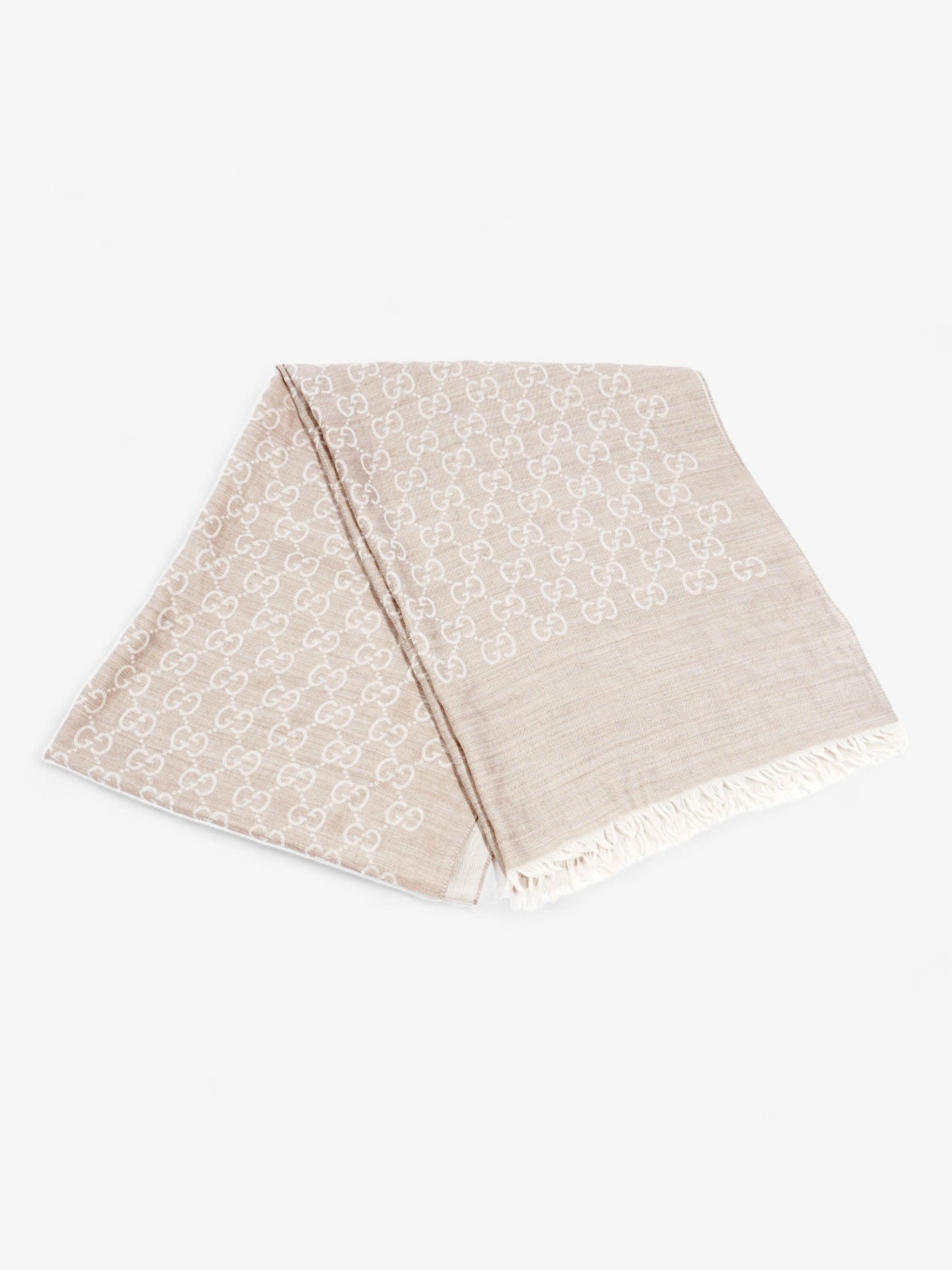 Gucci GG Scarf Grey / Beige Wool