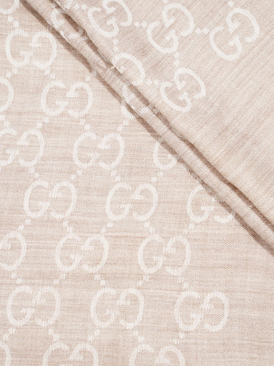 Gucci GG Scarf Grey / Beige Wool
