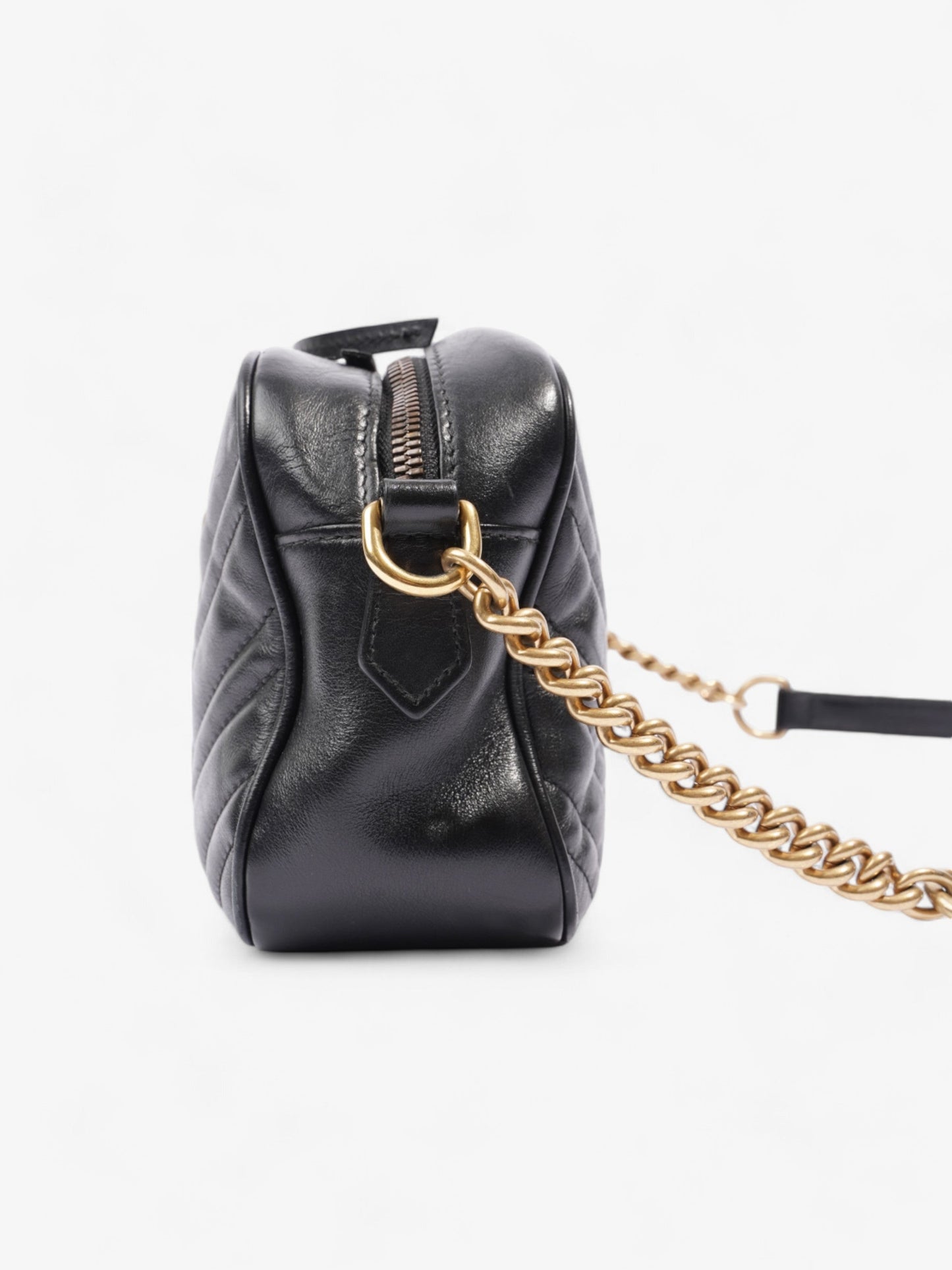 Gucci Marmont Zip Black Matelasse Leather Small