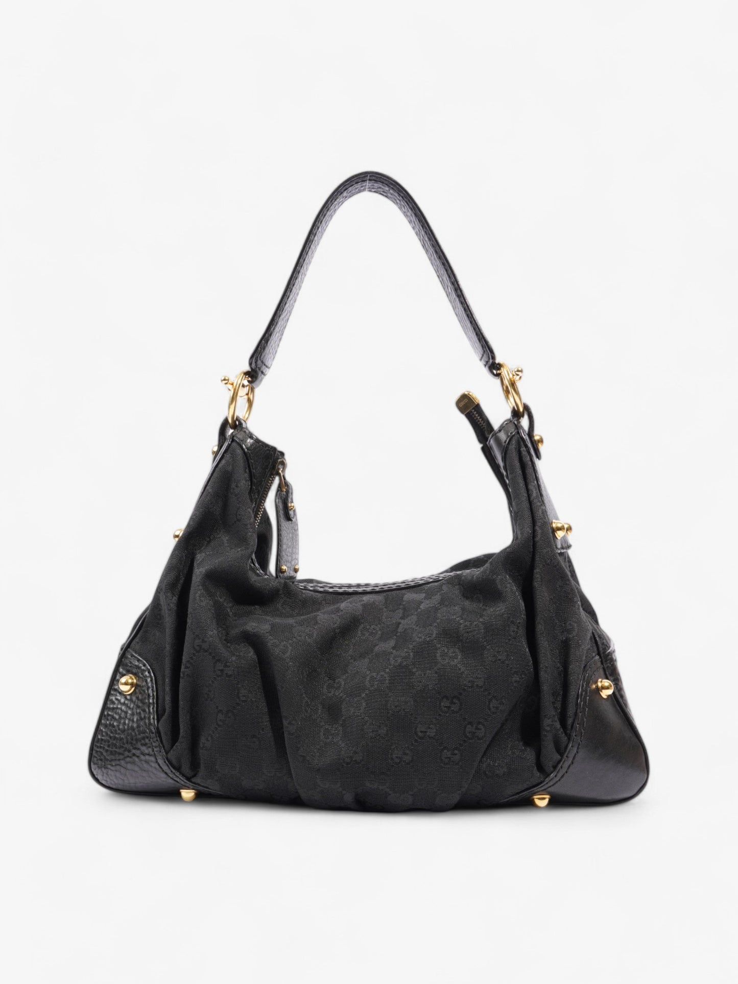 Gucci Jockey Hobo Black / GG Supreme Canvas Medium