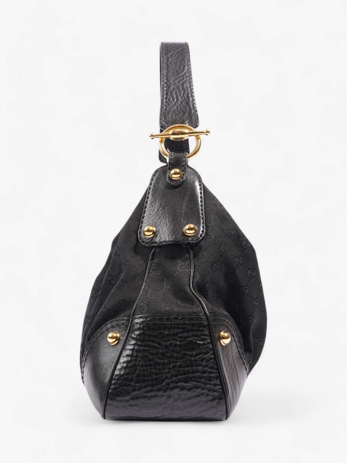 Gucci Jockey Hobo Black / GG Supreme Canvas Medium