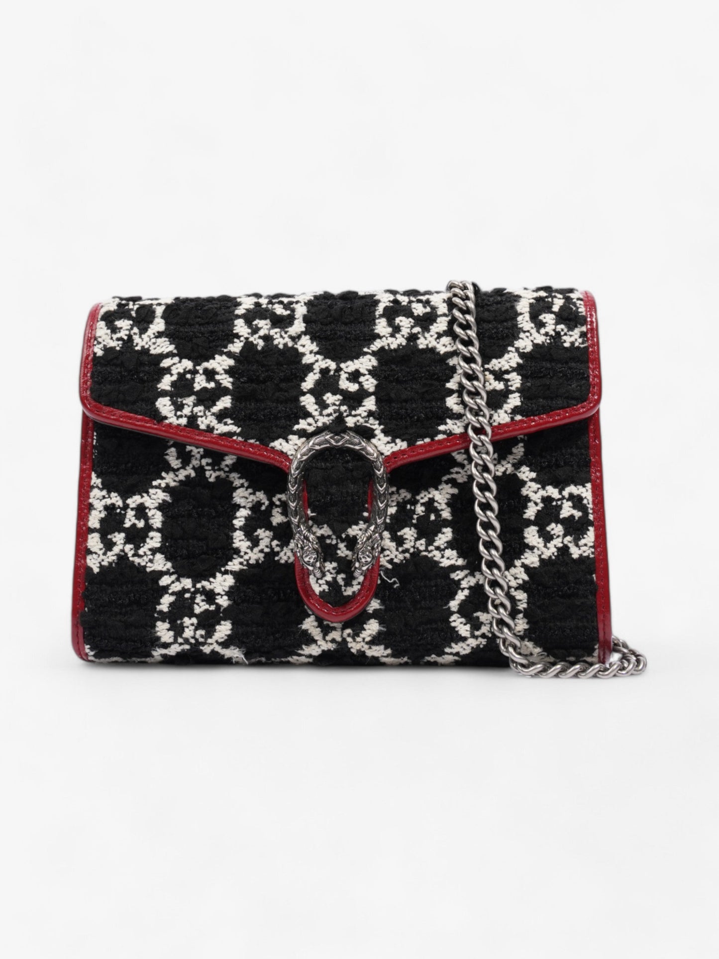 Gucci Dionysus Chain Wallet Black / Red / White Tweed