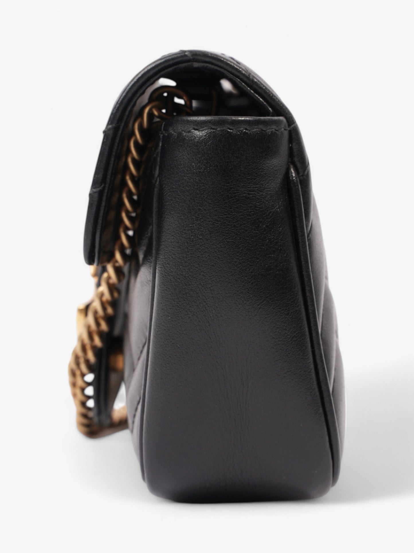 Gucci GG Marmont Black Matelasse Leather Super Mini