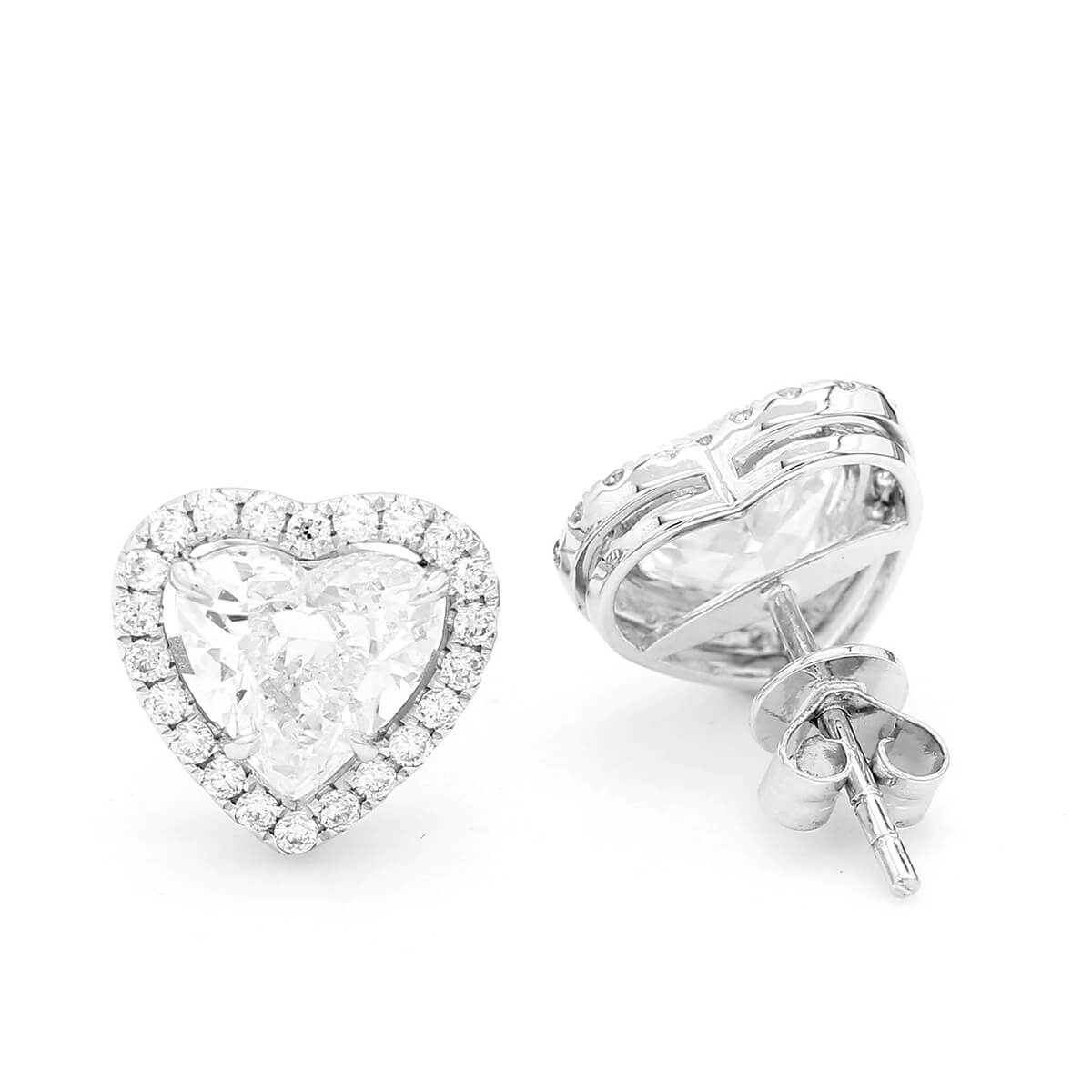 2.71ct Heart Diamond Earrings