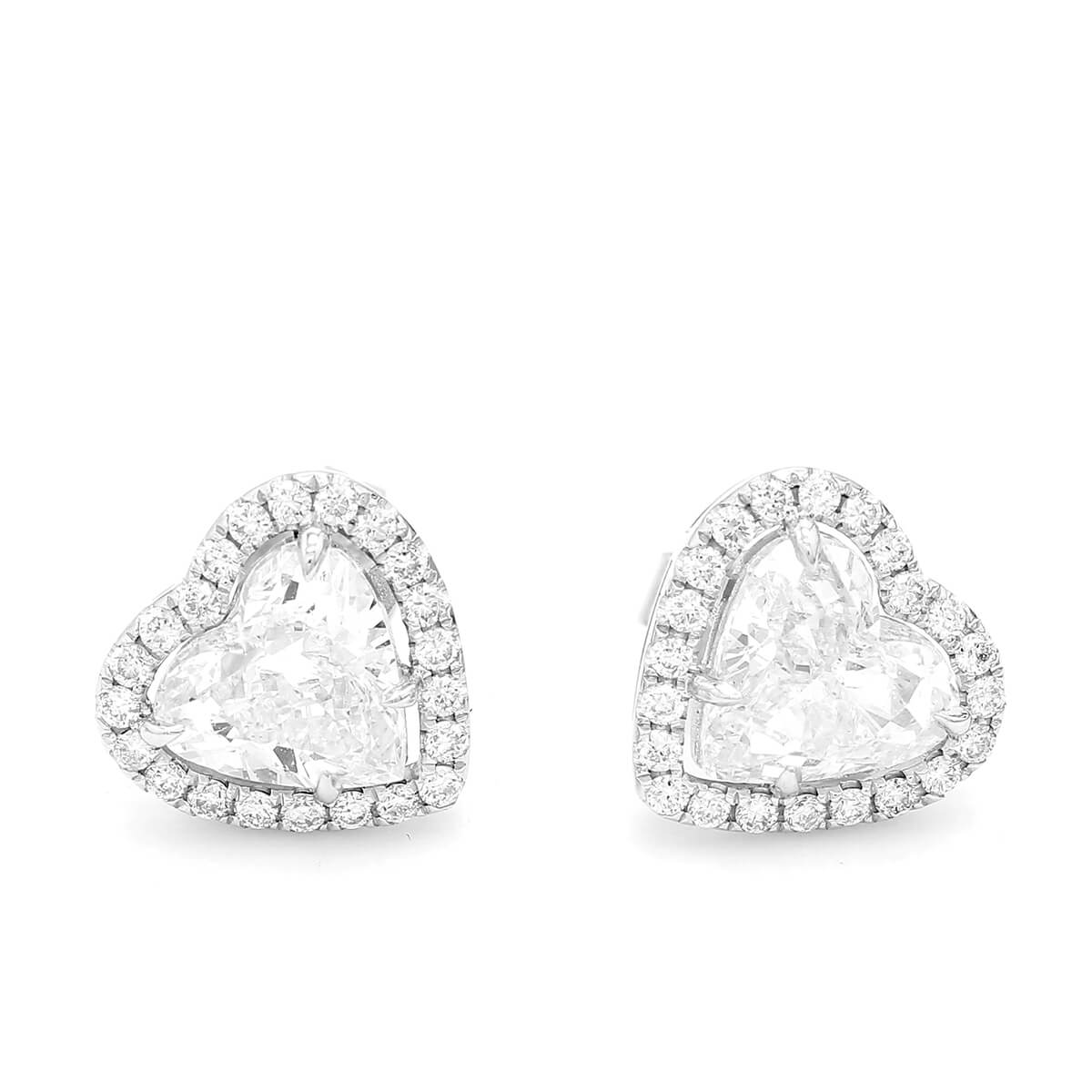 2.71ct Heart Diamond Earrings