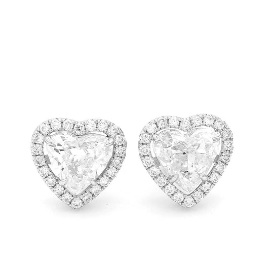 2.71ct Heart Diamond Earrings