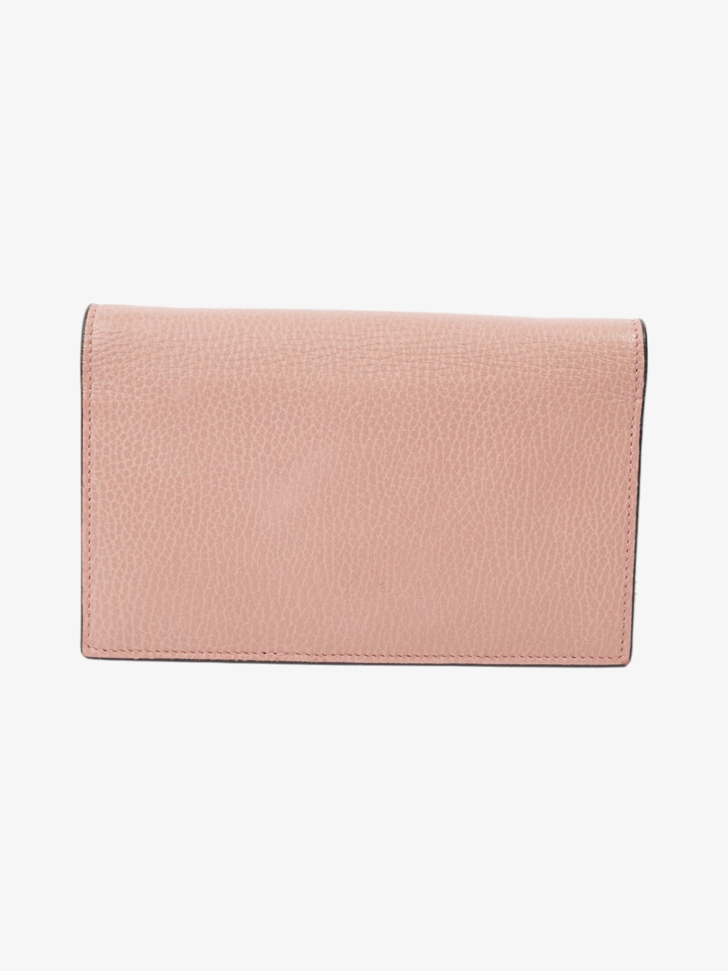 Gucci Interlocking G Chain Wallet Light Pink Leather