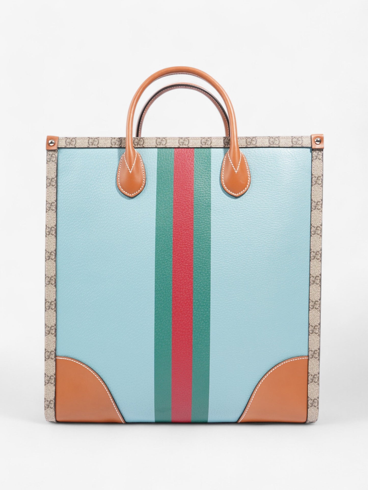 Gucci Interlocking G Web Tote Lunar New Year Limited Edition GG Supreme / Blue / Brown Coated Canvas