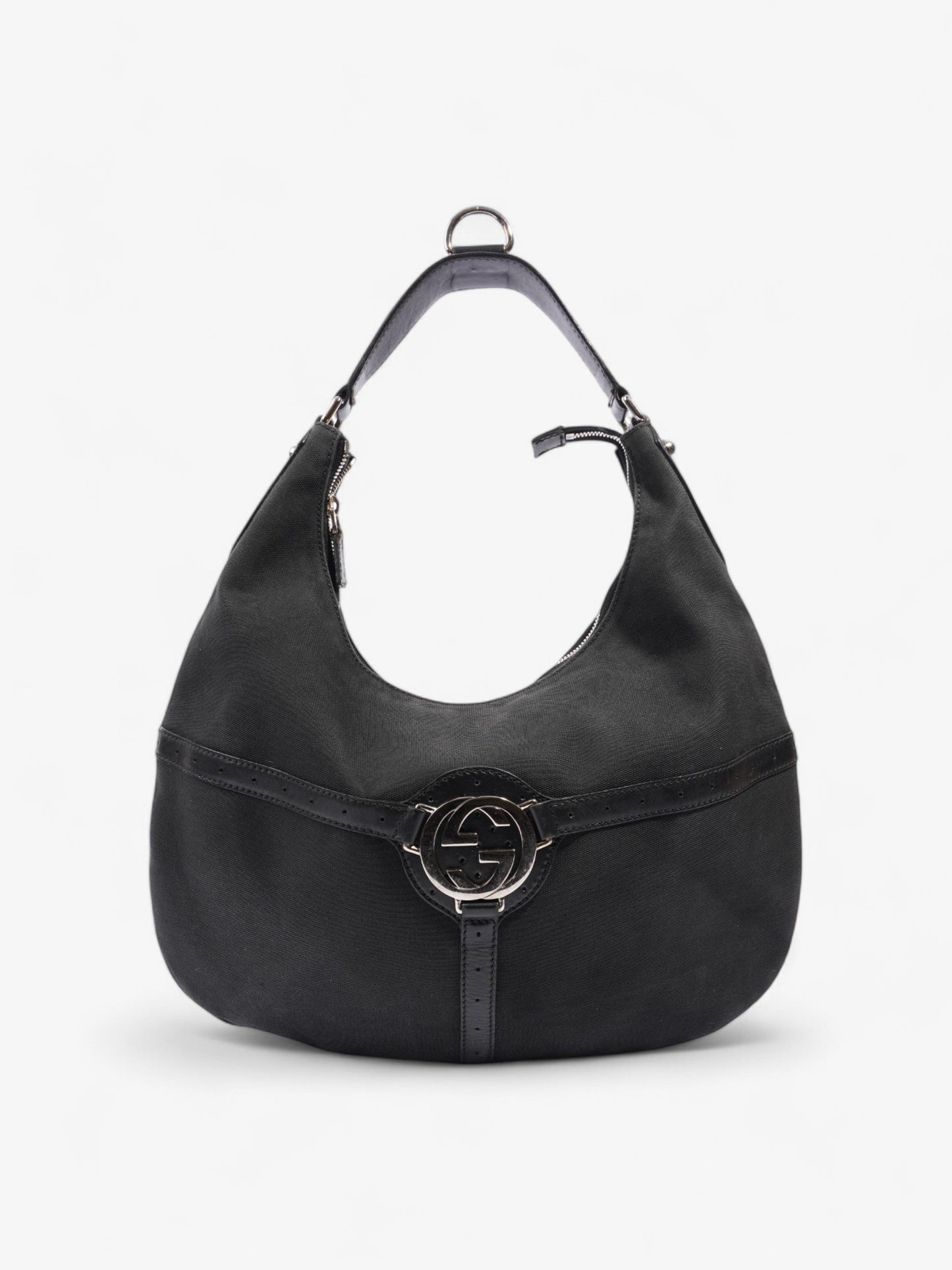 Gucci Reins Hobo Black Canvas