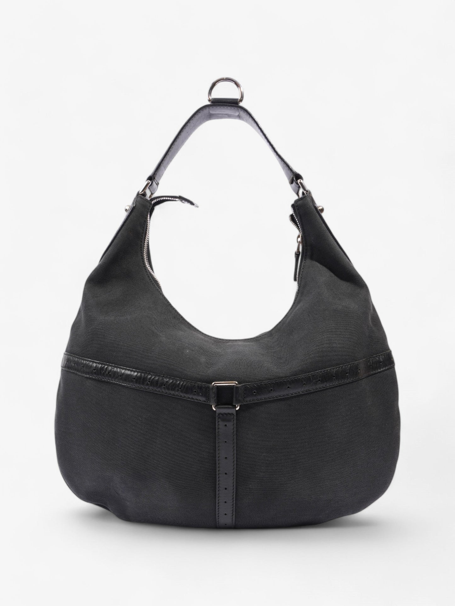 Gucci Reins Hobo Black Canvas
