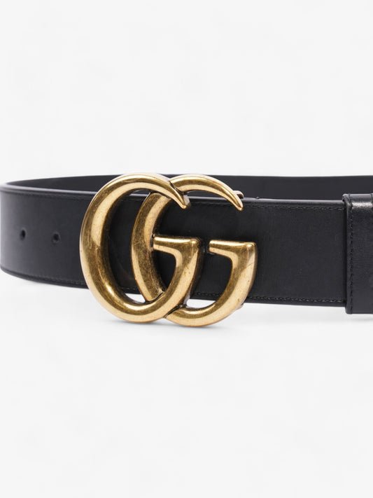 Gucci GG Marmont 2015 Re-Edition Wide Belt Black / Gold Leather 70cm / 28"