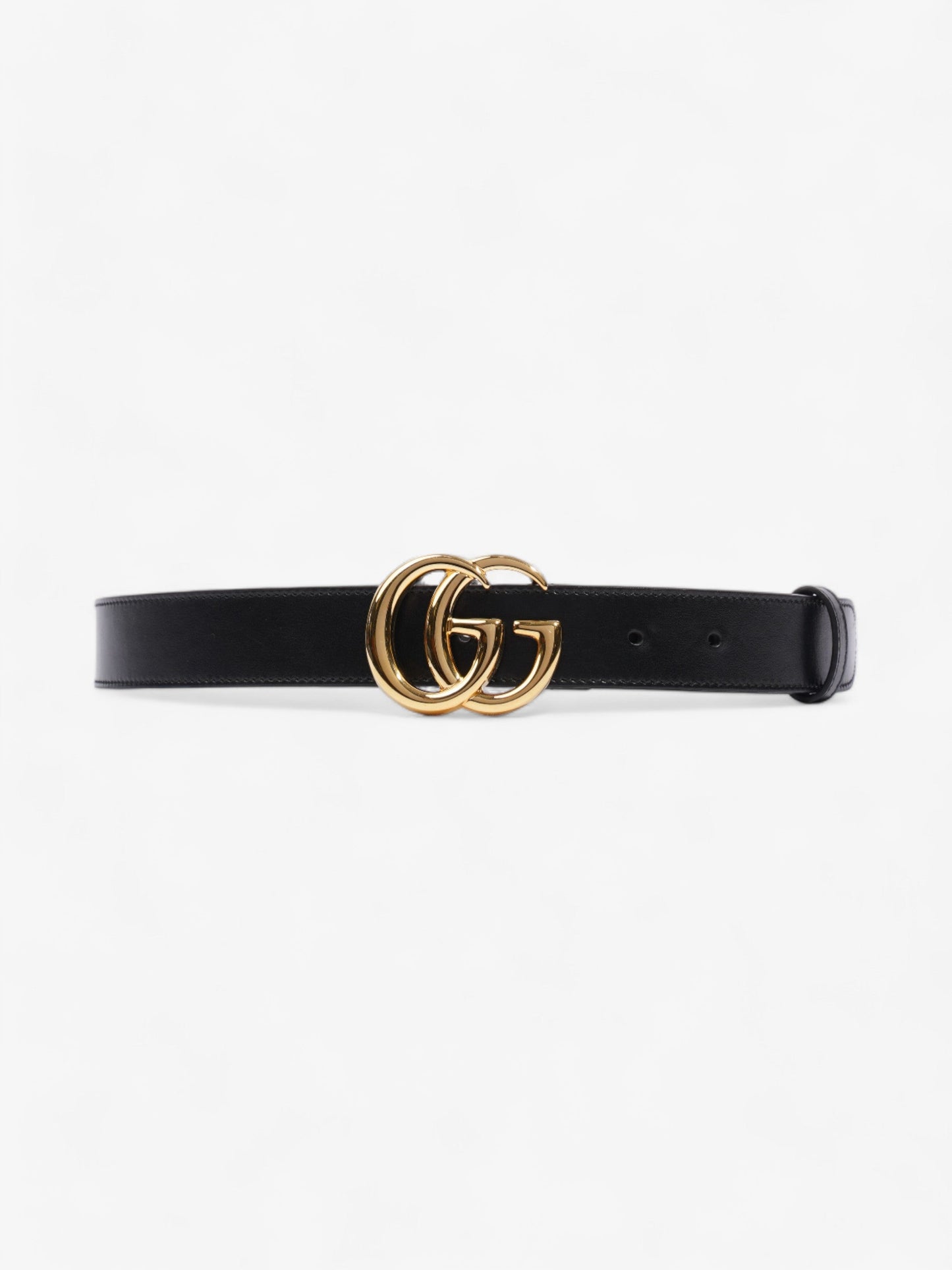 Gucci GG Marmont Thin Belt Black Leather 80cm 32"