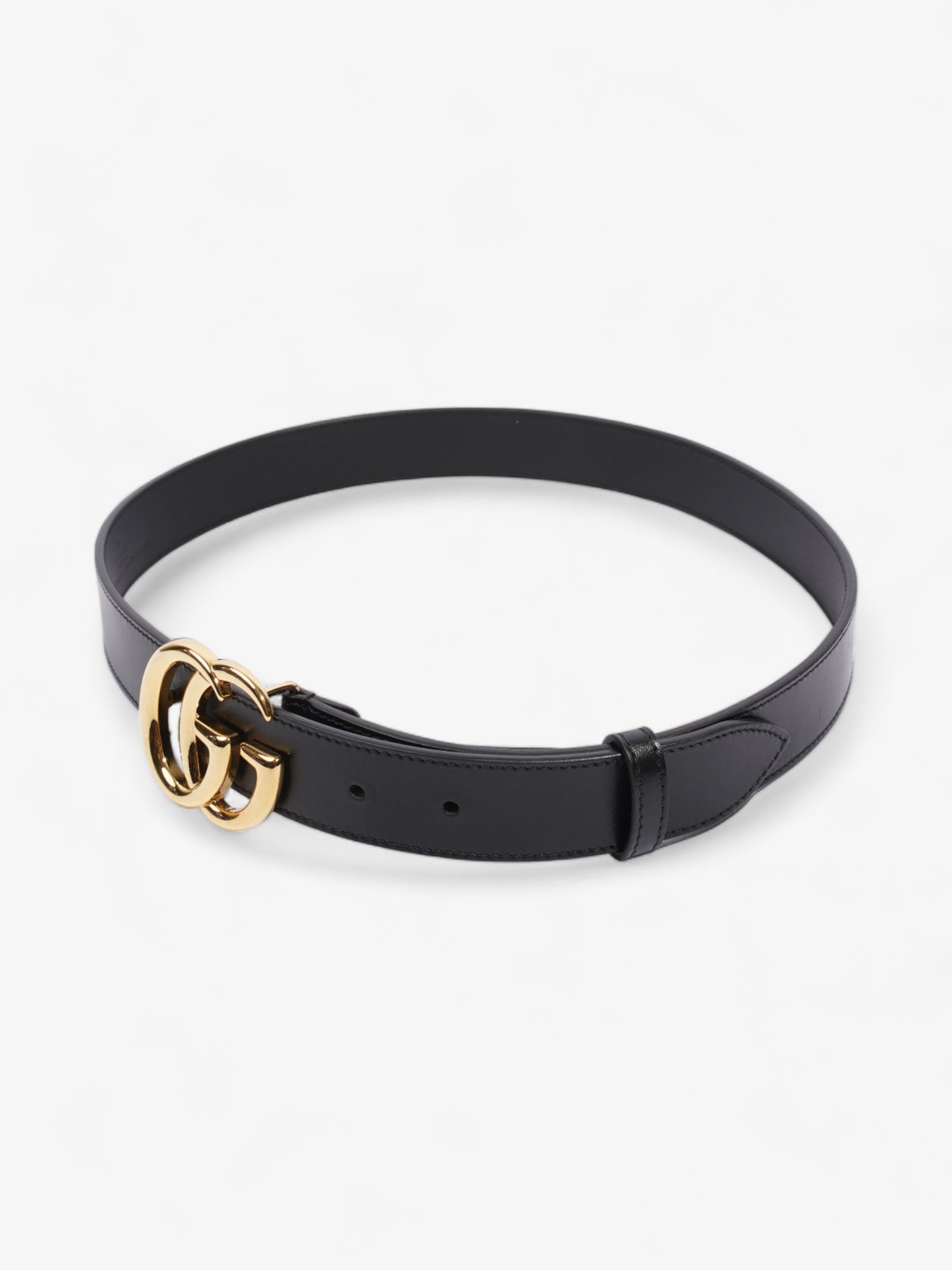 Gucci GG Marmont Thin Belt Black Leather 80cm 32"