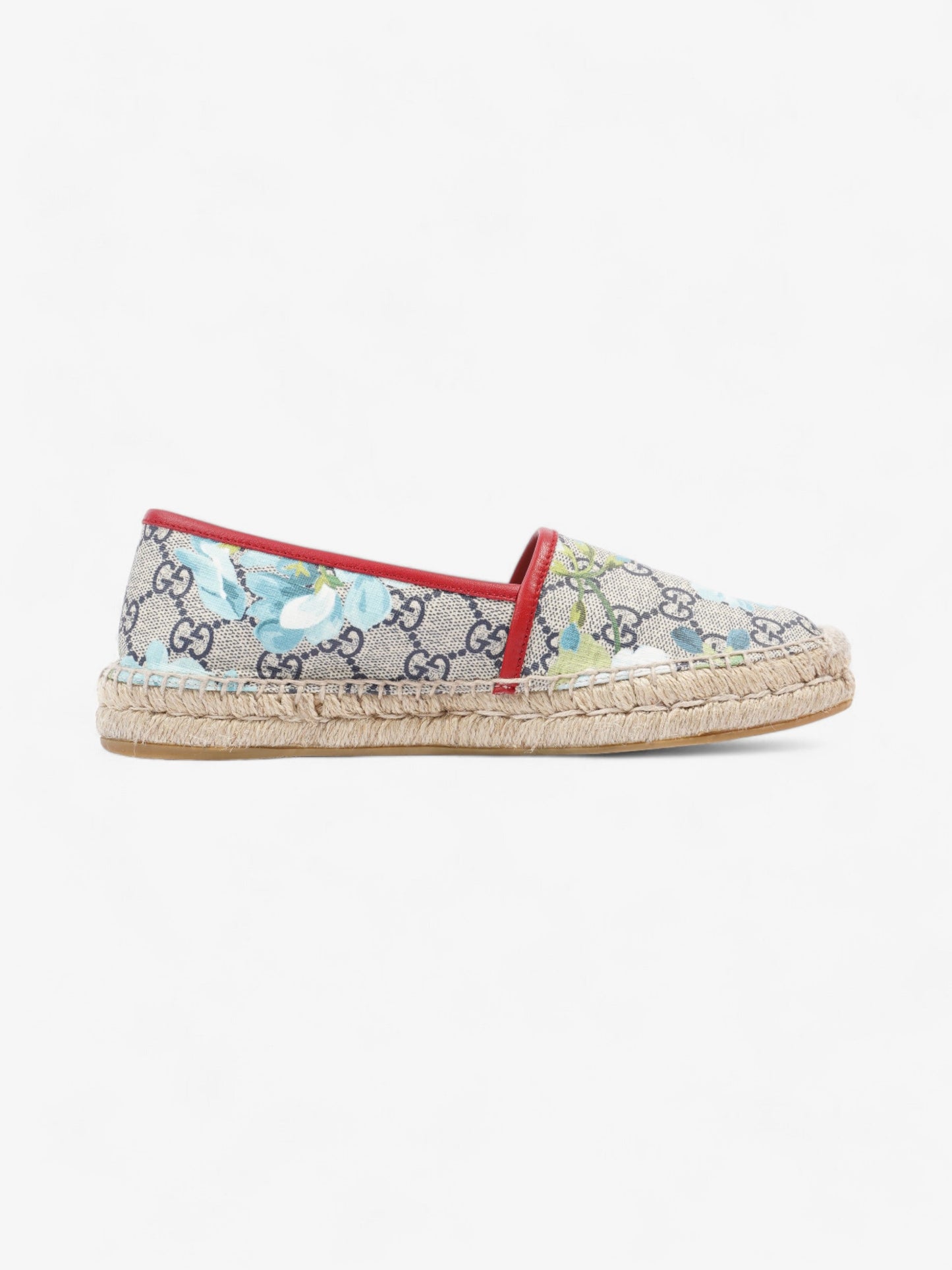 Gucci GG Blooms Espadrilles GG Supreme / Bloom / Hibiscus Red Coated Canvas EU 37 UK 4