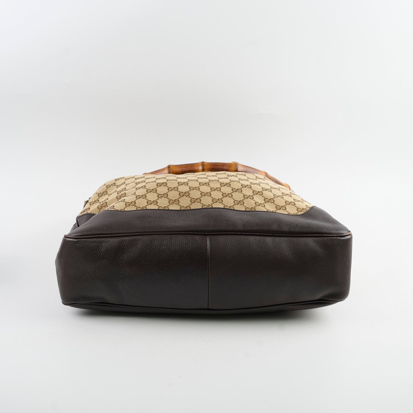 Gucci GG Canvas Bamboo Shoulder Bag Brown