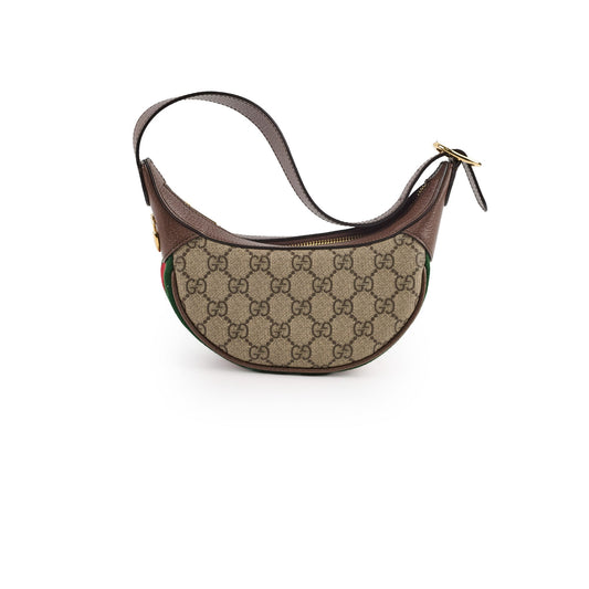 Gucci Mini Ophidia GG Supreme Half Moon Hobo