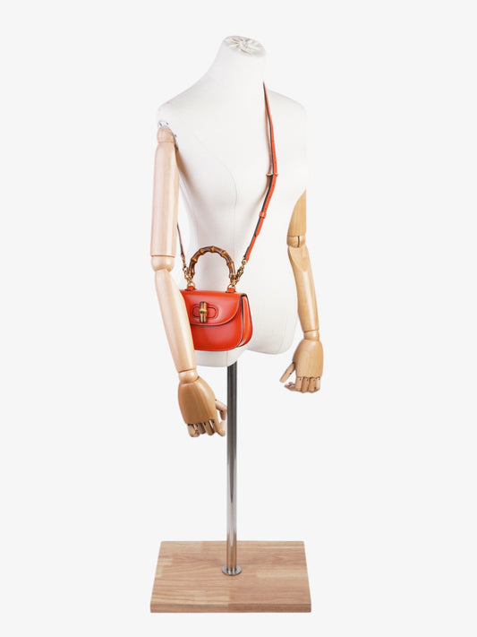 Gucci Bamboo 1947 Orange Leather Mini