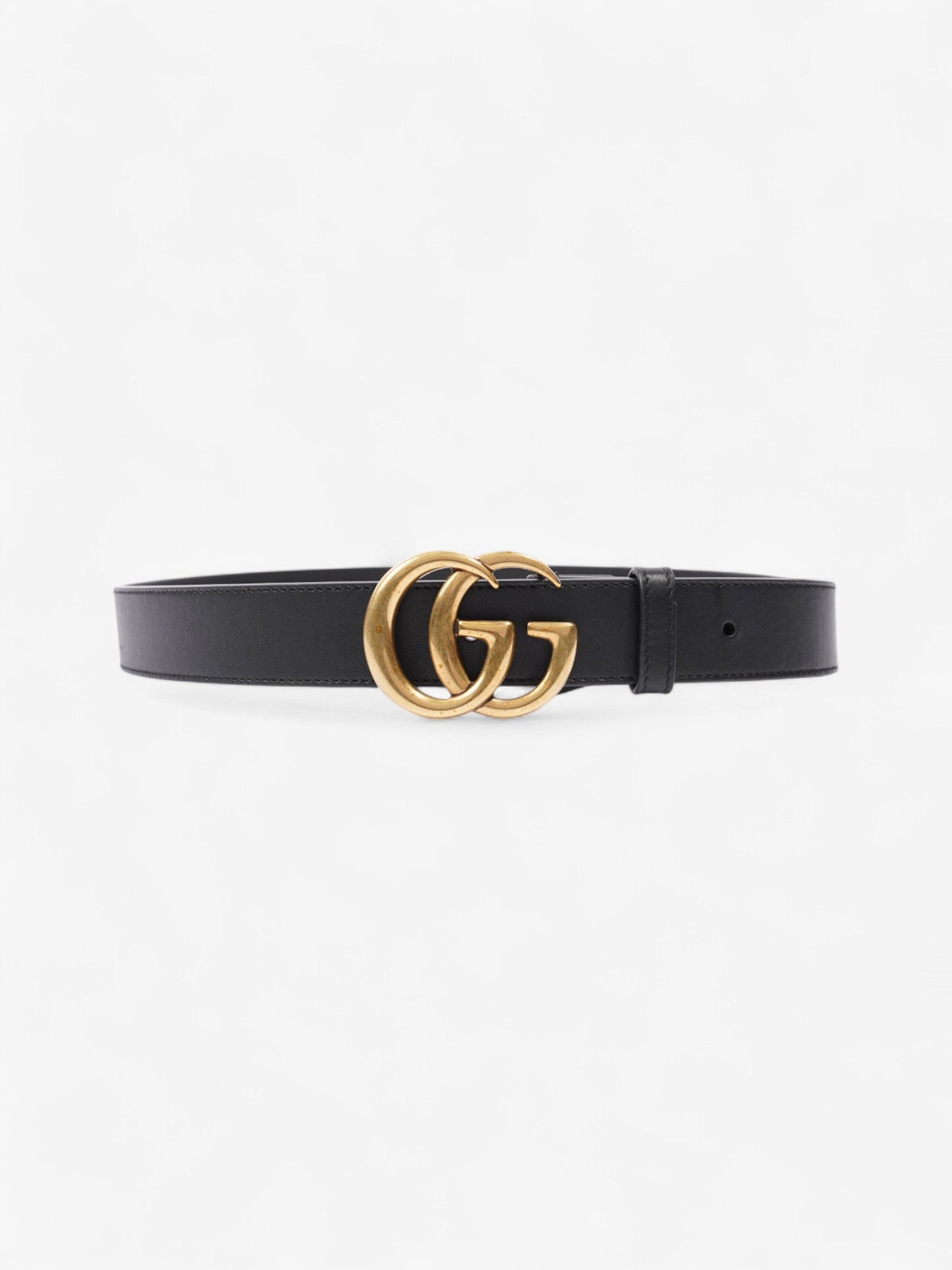 Gucci GG Marmont Belt Black / Gold Leather 90cm / 36"